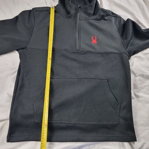 Spyder Mens Large 1/4 Zip Hoodie Sweater Long Sleeve Winter Warm Casual - Picture 9 of 10